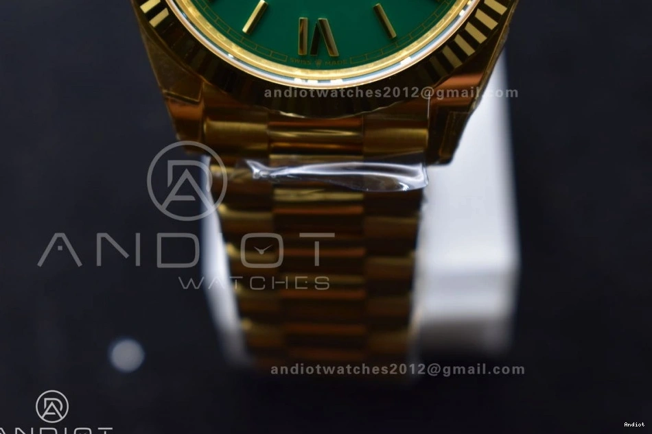 228238 THBF Green YG on (Gain VR3255 President 40 Weight) Edition Dial Day 1:1 Roman Date Bracelet Best 0119